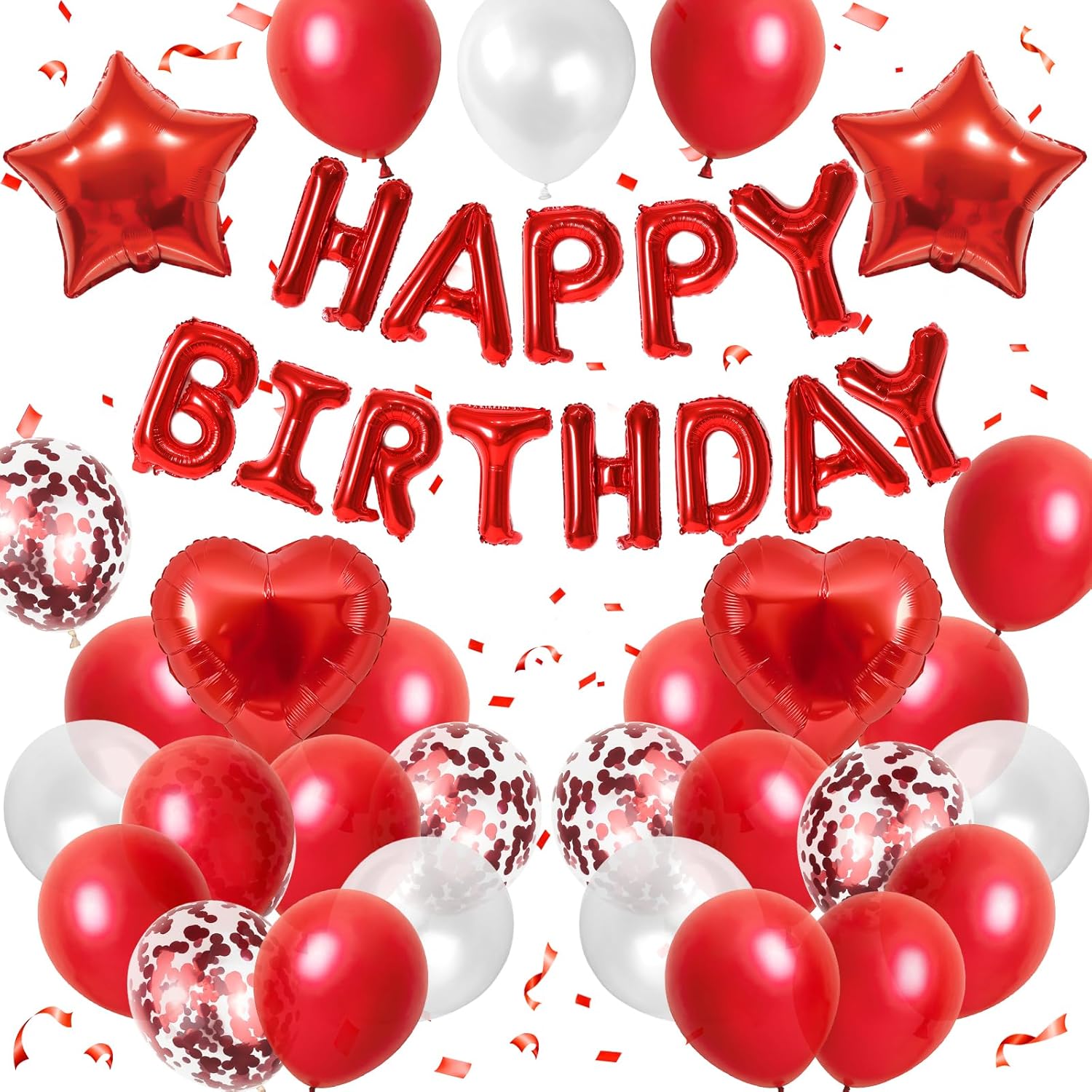 Science Of Happiness - Red & White Birthday Decor Set