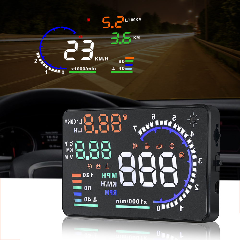 AD 5.5'' OBD2 HUD Car Head Up  – Anemometer Wind Speed Bewertung und Preis