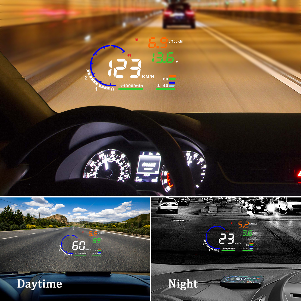 AD 5.5'' OBD2 HUD Car Head Up  – Anemometer Wind Speed Bewertung und Preis