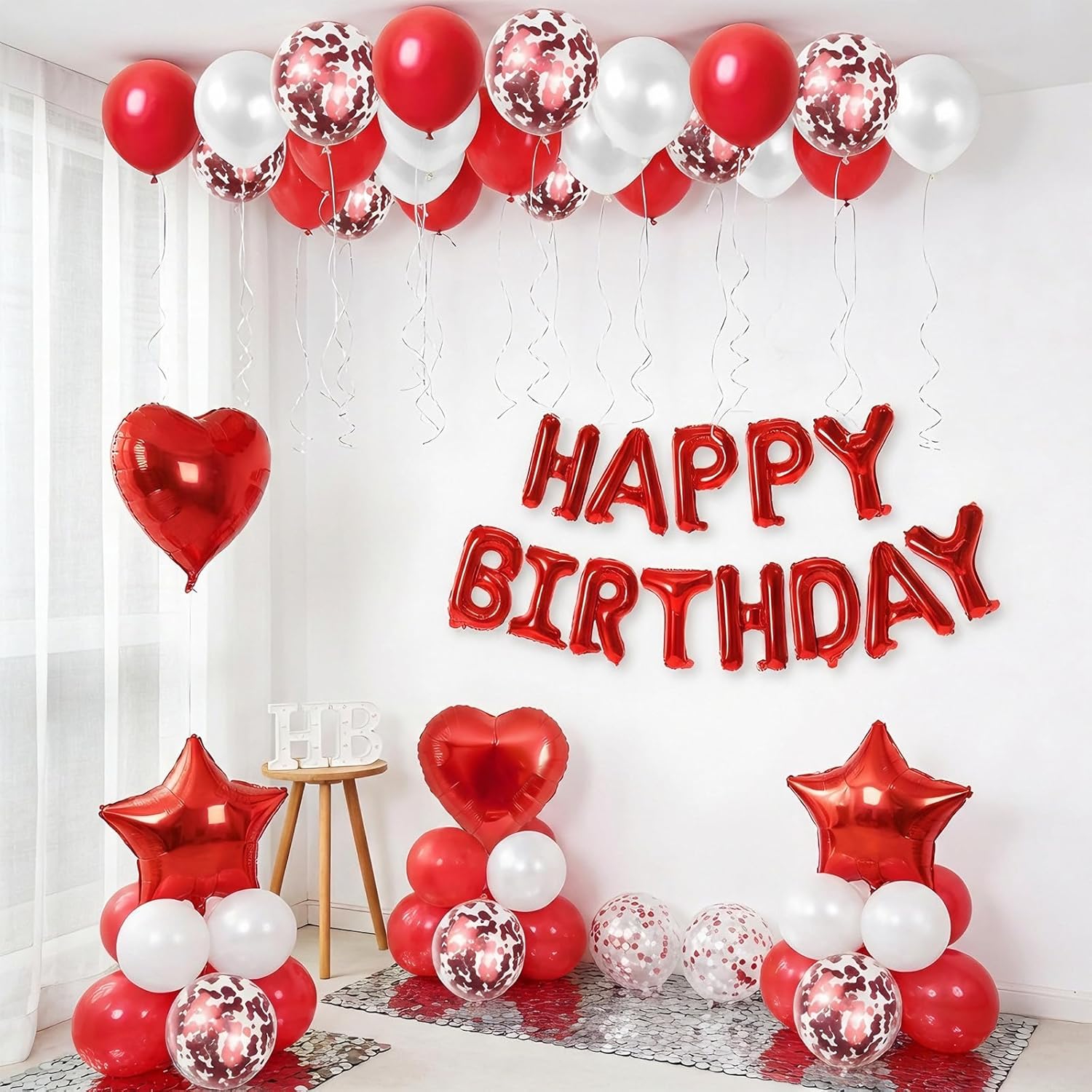 Red & White Birthday Decor Set – Science Of Happiness Bewertung und Preis