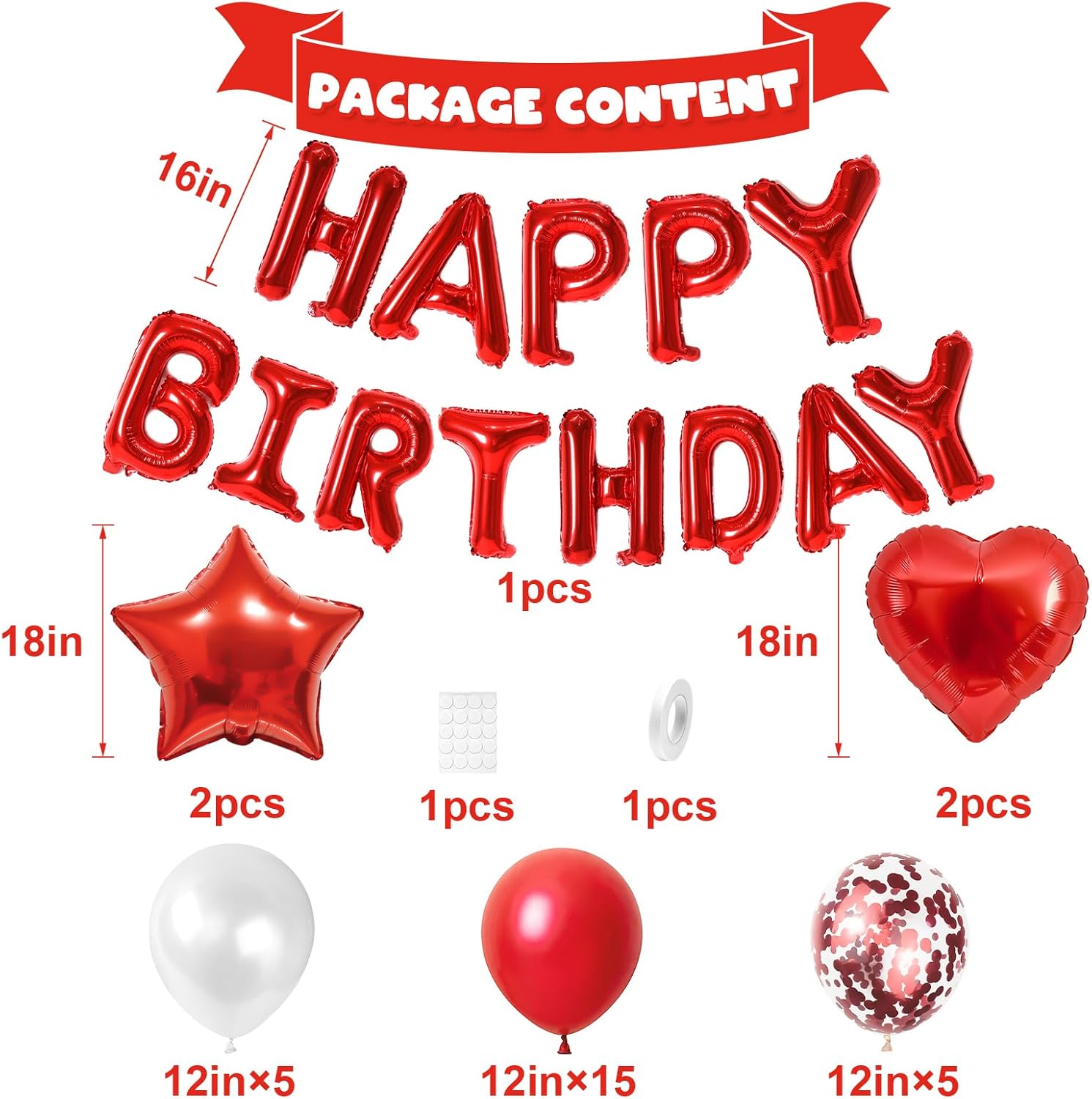 Red & White Birthday Decor Set – Science Of Happiness Bewertung und Preis