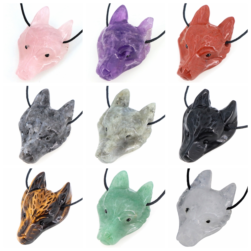 40mm Wolf Head Stone Pendant N – Science Nature Bewertung und Preis