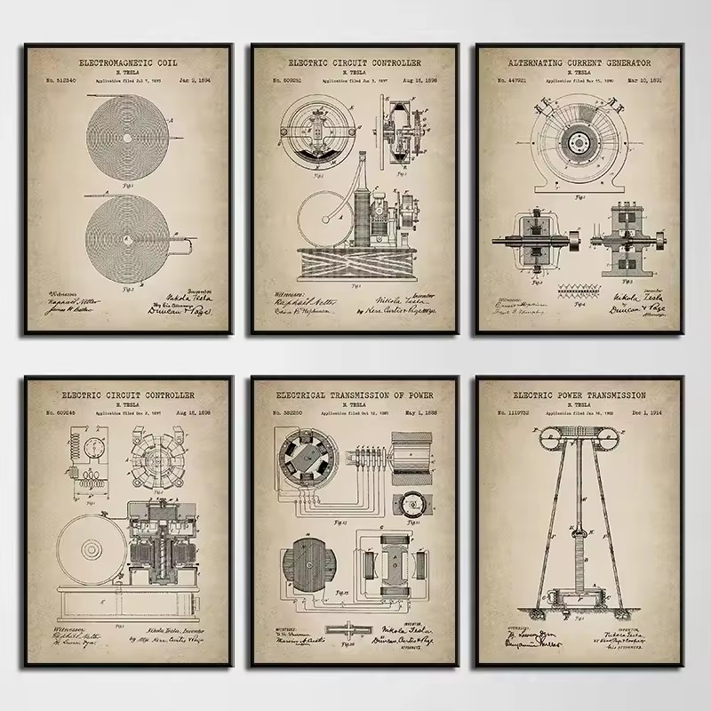 Vintage Tesla Electrical Paten – Star Map Poster Bewertung und Preis