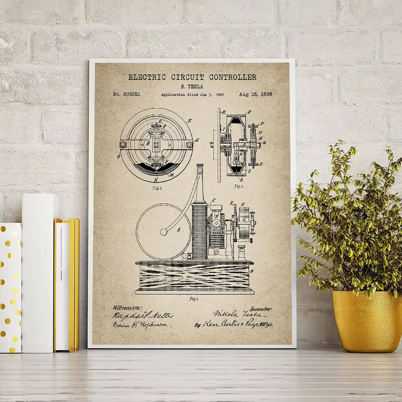 Vintage Tesla Electrical Paten – Star Map Poster Bewertung und Preis