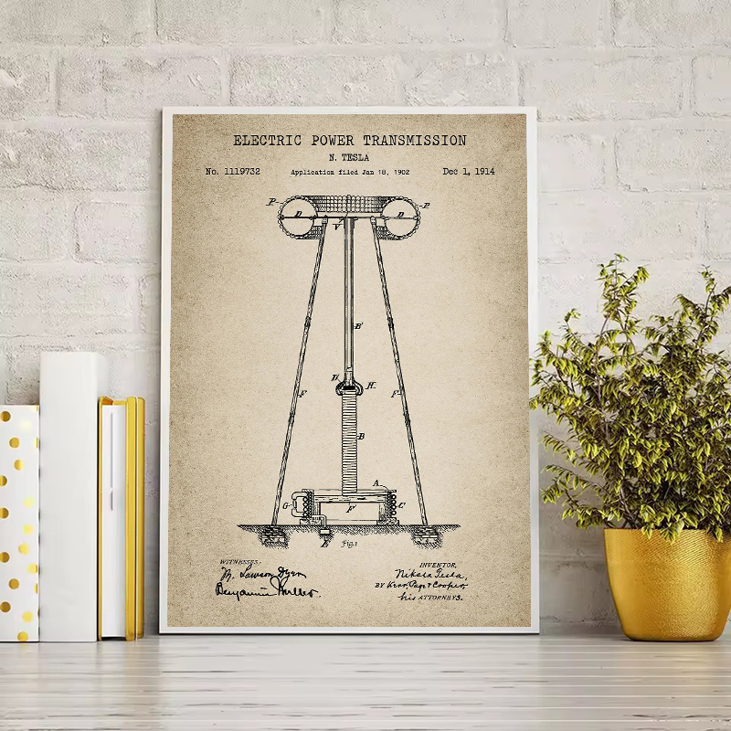 Vintage Tesla Electrical Paten – Star Map Poster Bewertung und Preis