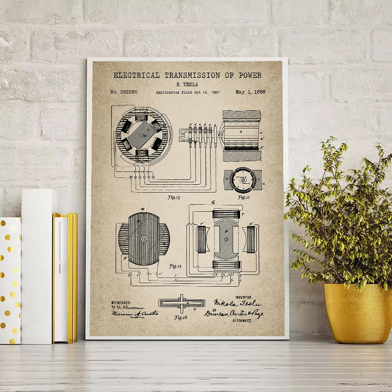 Vintage Tesla Electrical Paten – Star Map Poster Bewertung und Preis