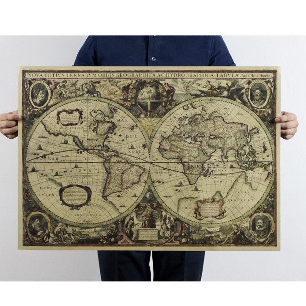 Retro World Map Nautical Ocean – Star Map Poster Bewertung und Preis