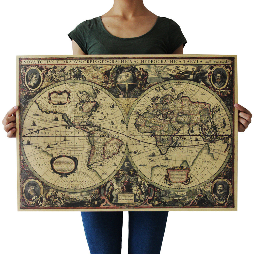 Retro World Map Nautical Ocean – Star Map Poster Bewertung und Preis