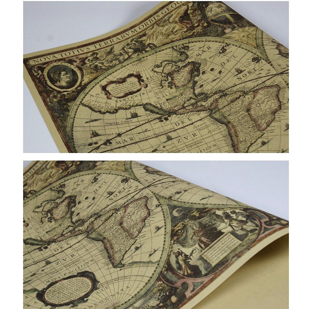 Retro World Map Nautical Ocean – Star Map Poster Bewertung und Preis