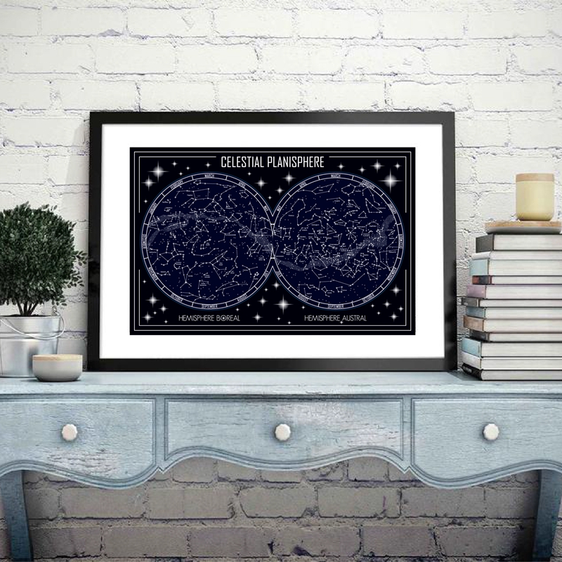 Celestial Planisphere Map Canv – Star Map Poster Bewertung und Preis